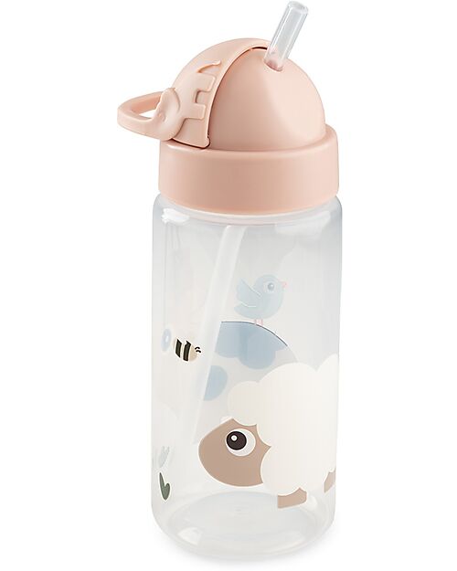 Borraccia 350 ml - Tiny Farm - Cipria - con Cannuccia a Scomparsa! - 12m+