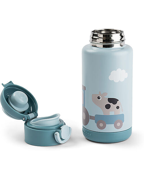 Borraccia Antigoccia Termica per Bambini 340 ml - Tiny Farm - Blu
