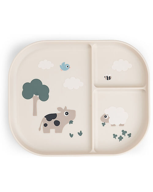 Piatto con Scomparti Tiny Farm - Sabbia - 100% PP Alimentare