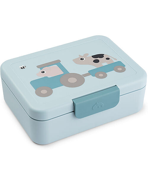 Portapranzo con Divisorio - Tiny Farm - Blu - Perfetto per Piccole Manine!