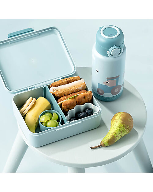 Portapranzo con Divisorio - Tiny Farm - Blu - Perfetto per Piccole Manine!