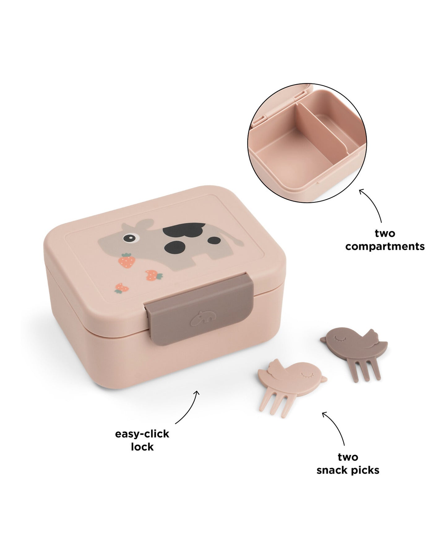 NEW BTS '26 - Portapranzo con Divisorio - Tiny Farm - Cipria - 13 x 11 x 6 cm - 100% PP Alimentare