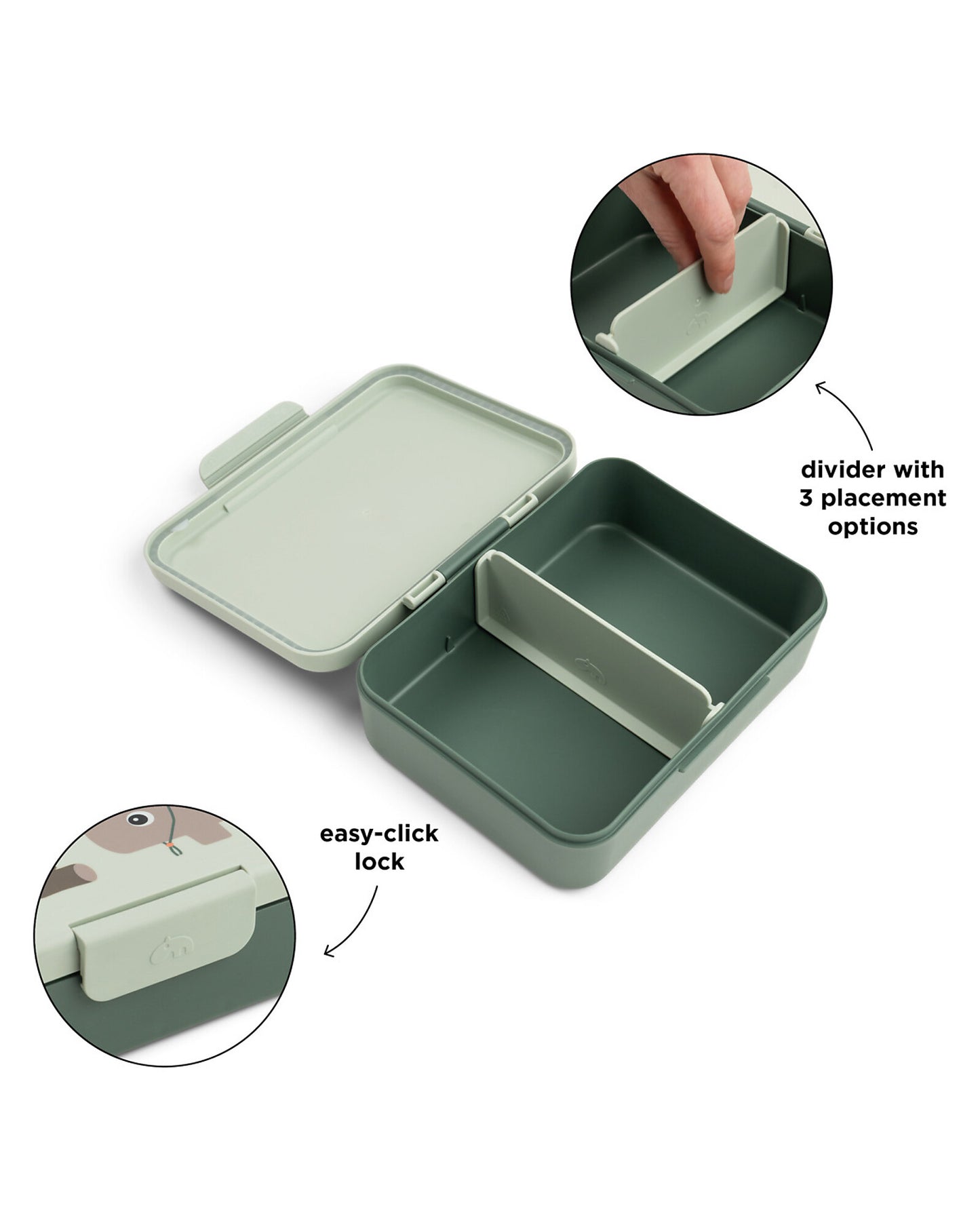 NEW BTS '26 - Portapranzo con Divisorio - Tiny Trails - Verde - 17,5 x 13 x 6,5 cm - 100% PP Alimentare