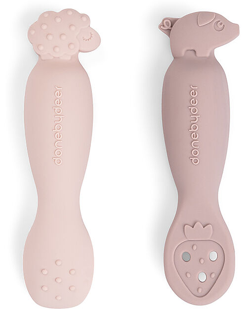 Set 2 Cucchiai da Apprendimento in Silicone - Tiny Farm - Cipria