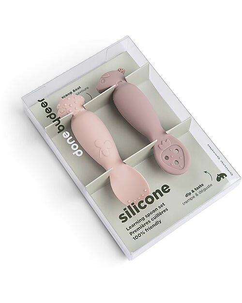 Set 2 Cucchiai da Apprendimento in Silicone - Tiny Farm - Cipria