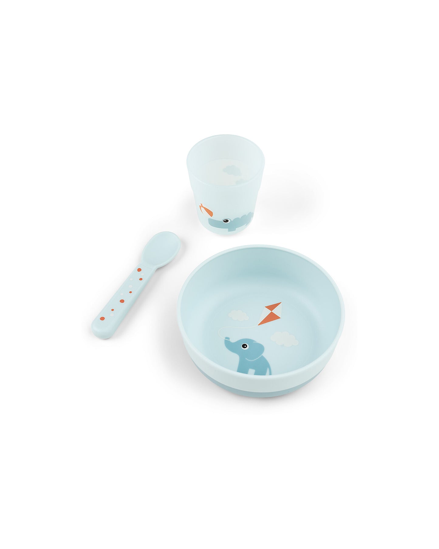 Set Pappa Foodie - Ciotola Bicchiere e Cucchiaio - Elphee & Croco - Blu - 100% PP Alimentare
