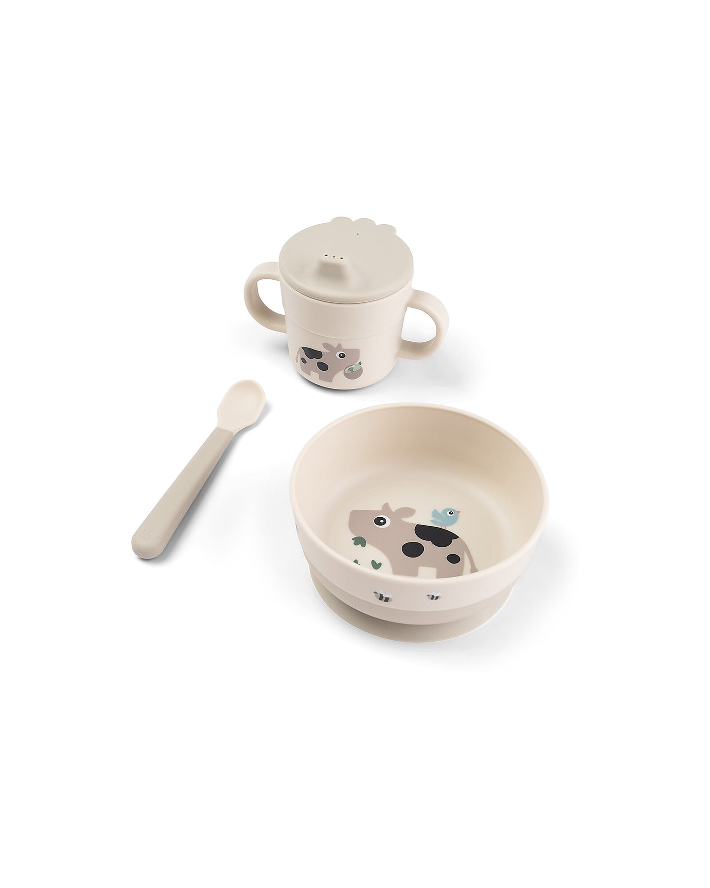 Set Pappa Foodie - Ciotola Tazza e Cucchiaio - Elphee - Sabbia - 100% PP Alimentare