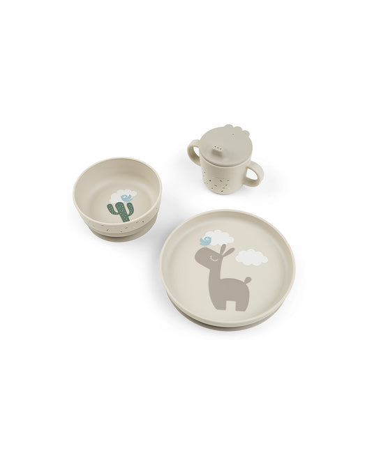 Set Pappa Foodie in Silicone Alimentare - Piatto Ciotola e Tazza - Lalee - Sabbia