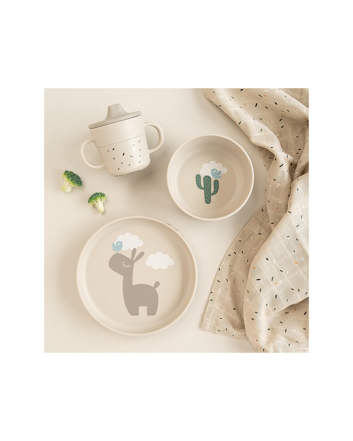 Set Pappa Foodie in Silicone Alimentare - Piatto Ciotola e Tazza - Lalee - Sabbia