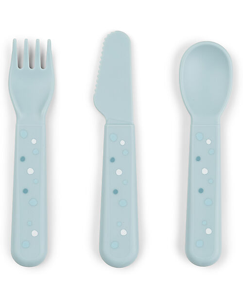 Set Posate - Happy Dots Blu - 100% PP Alimentare