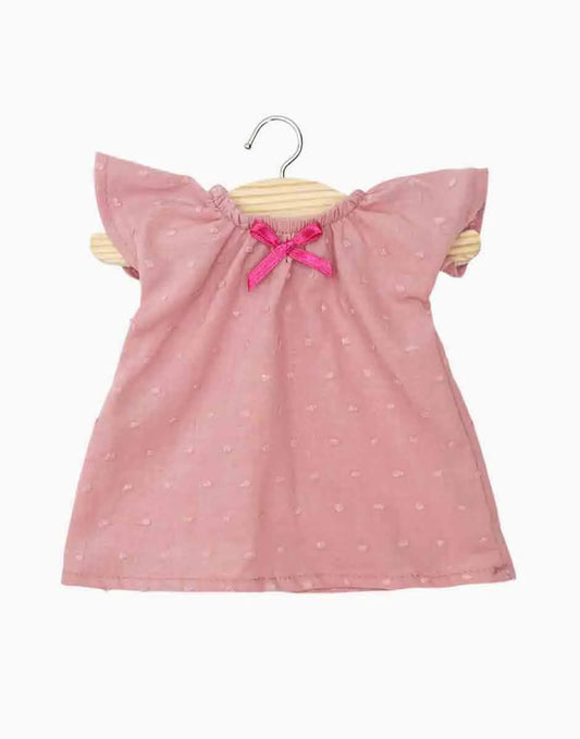 Camicia da notte Mary in cotone a pois rosa tè