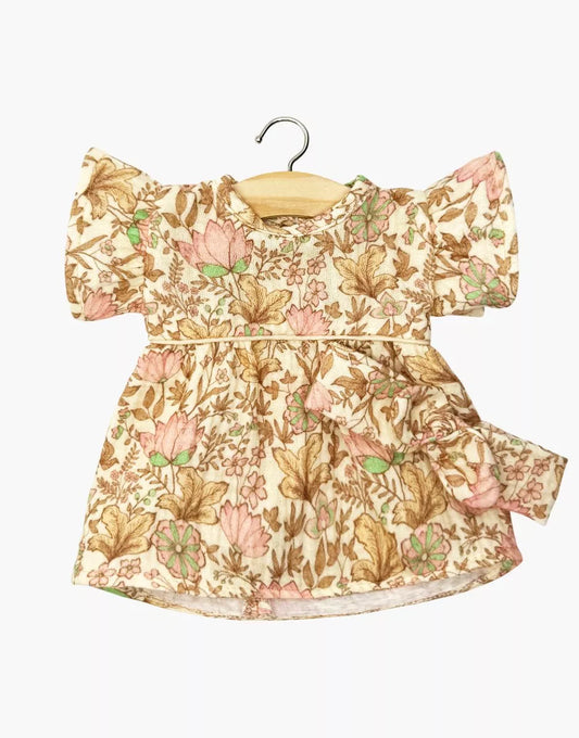 Abito a margherita e cerchietto abbinato con fiocco rotondo in garza di cotone indiano rosa - Scandi Kids Concept Store