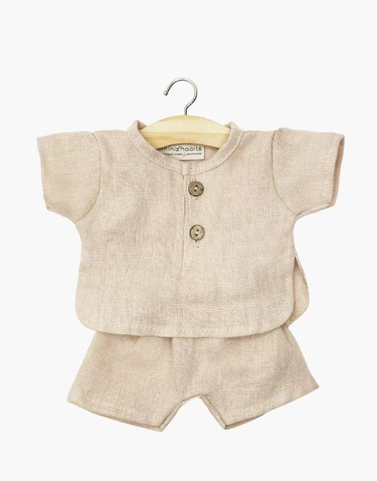 Completo di abbigliamento in lino lavato color carne