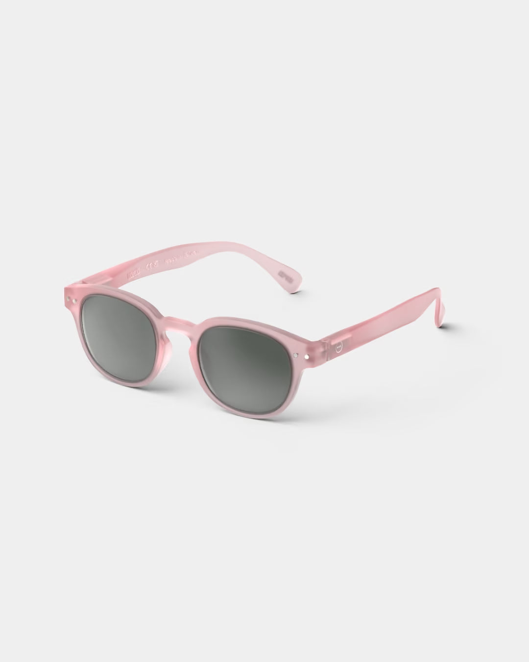 Pink IZIPIZI sunglasses for kids aged 5-7, stylish fashion eyewear with a playful design in a clear AVIF image.