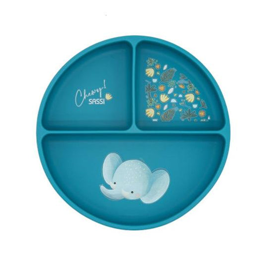 Piatto con ventosa in silicone - Elefante - SASSI