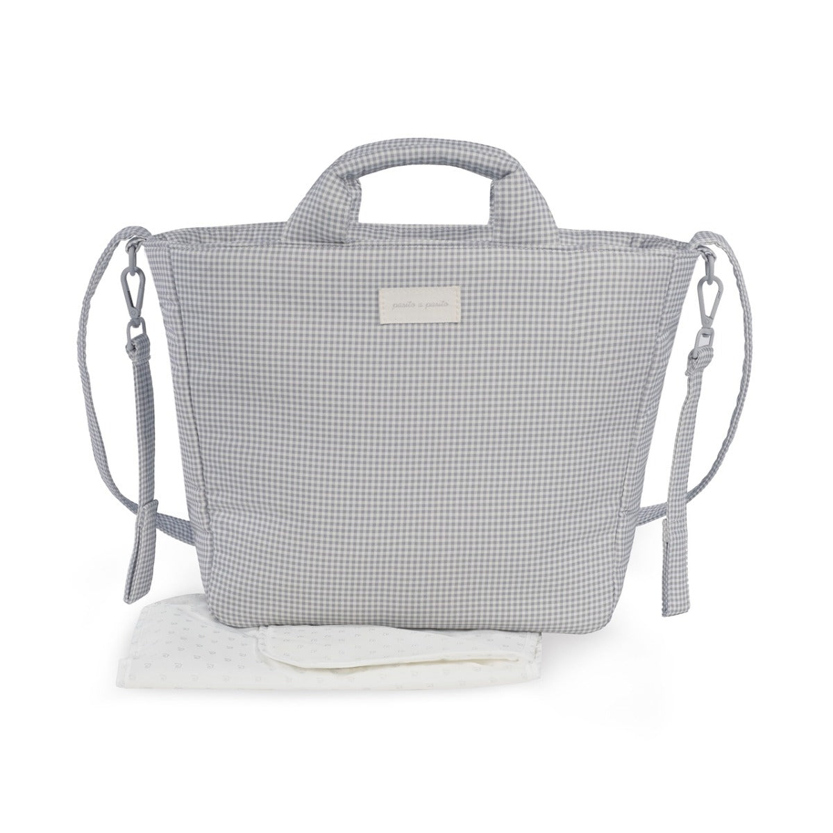 Borsa Fasciatoio Pasito a Pasito Little Bloom Vichy Grigio