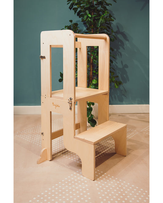 Torre Montessori 2 in 1 - Natural - Convertibile in Tavolo+Sedia