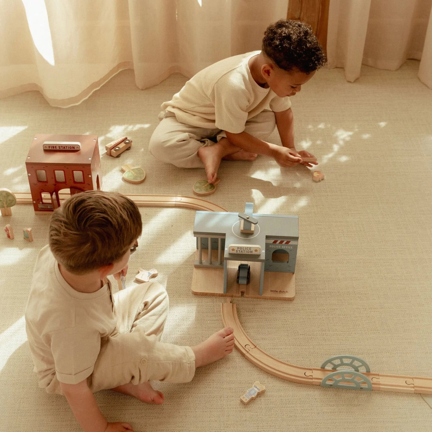 Wooden fire station – Red – Essentials - Scandi Kids Concept Store