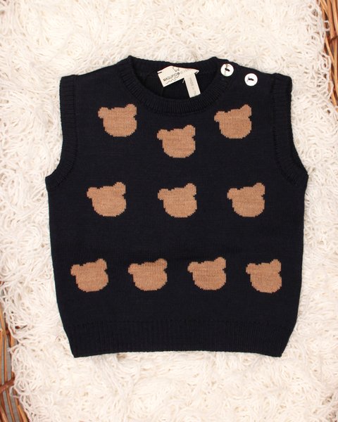 Gilet neonato teddy in pura lana merino - Maglificio di Verona