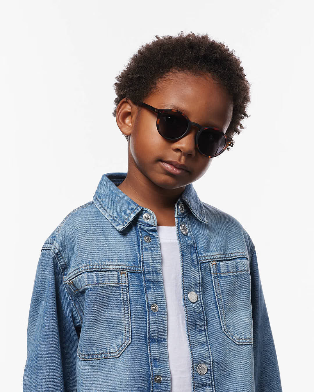 Children's tortoise-shell sunglasses by IZIPIZI for ages 3-5, featuring durable frames and stylish fashion design.