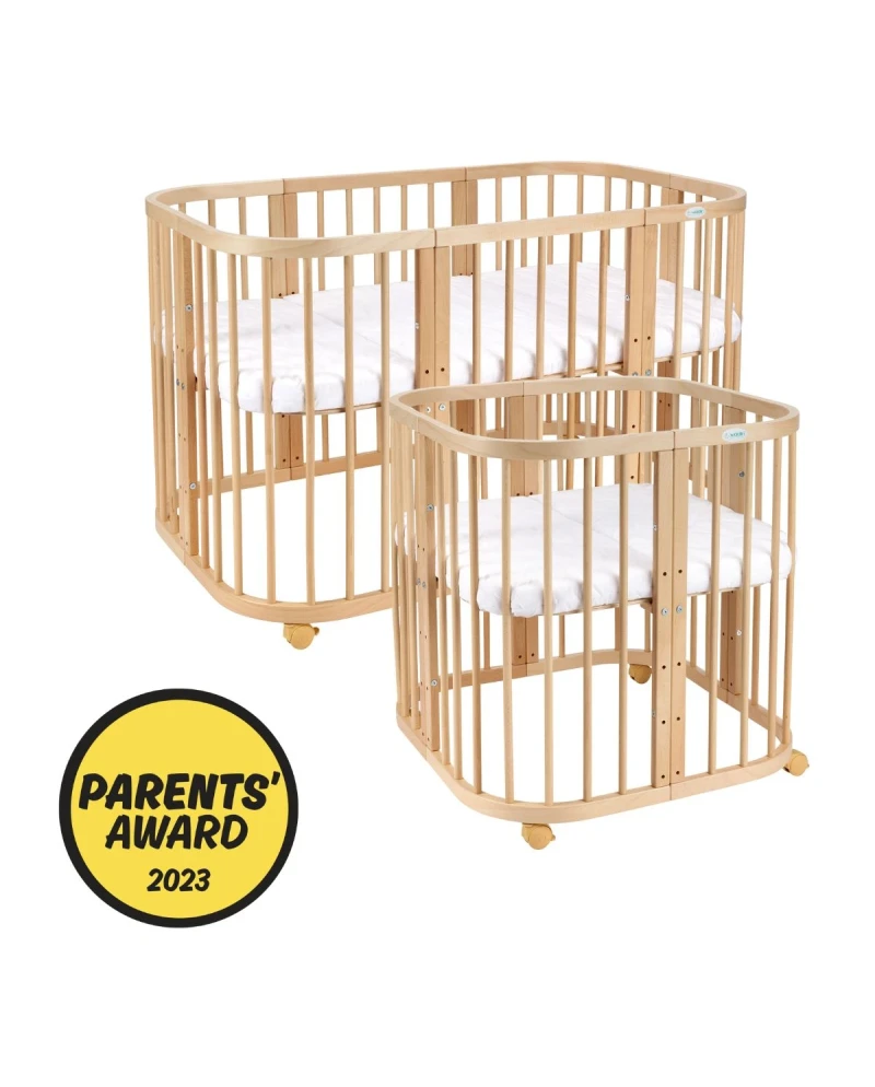 Pial- Lettino 7in1 con Materasso - Naturale + tessile