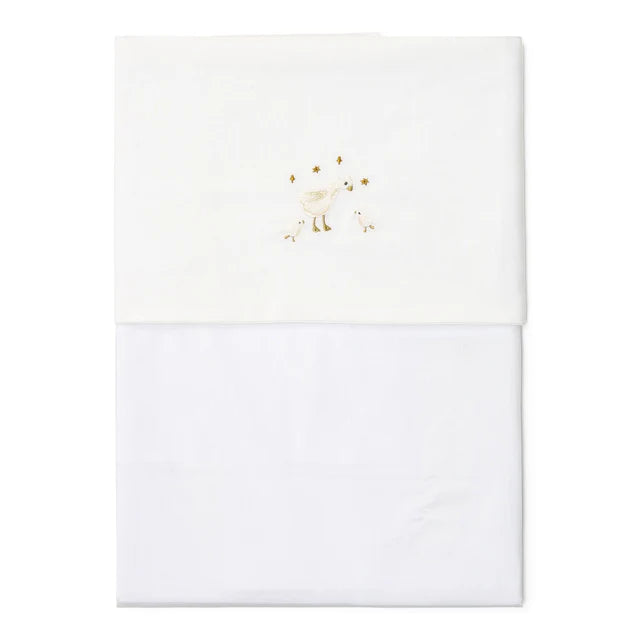Lenzuolo sopra per culla - Bianco - Newborn Naturals - Little Goose 70x100