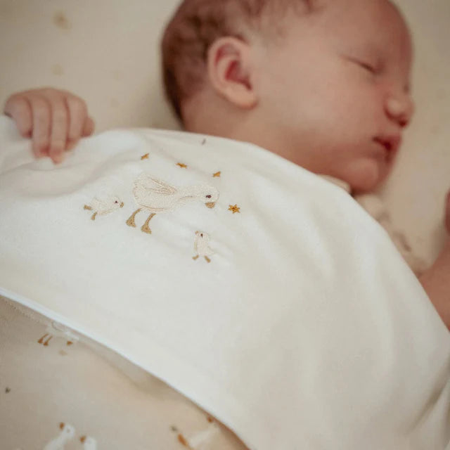 Lenzuolo sopra per culla - Bianco - Newborn Naturals - Little Goose 70x100
