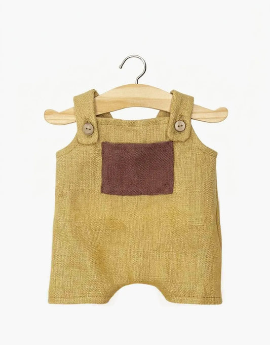 Salopette Antonin in lino color avena lavata