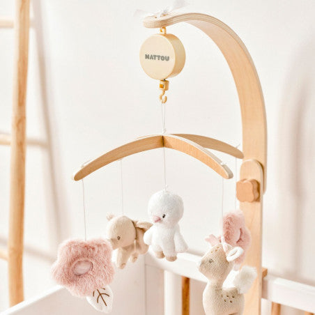 NATTOU Fanfan Mobile musicale in legno - Scandi Kids Concept Store