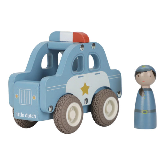 Wooden police car – Blue – Essentials