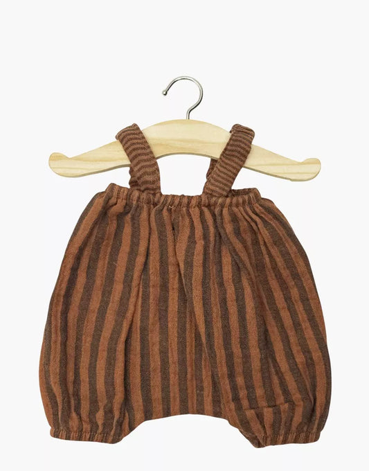 Pantaloni Kim in garza di cotone con righe Zephyr color terracotta