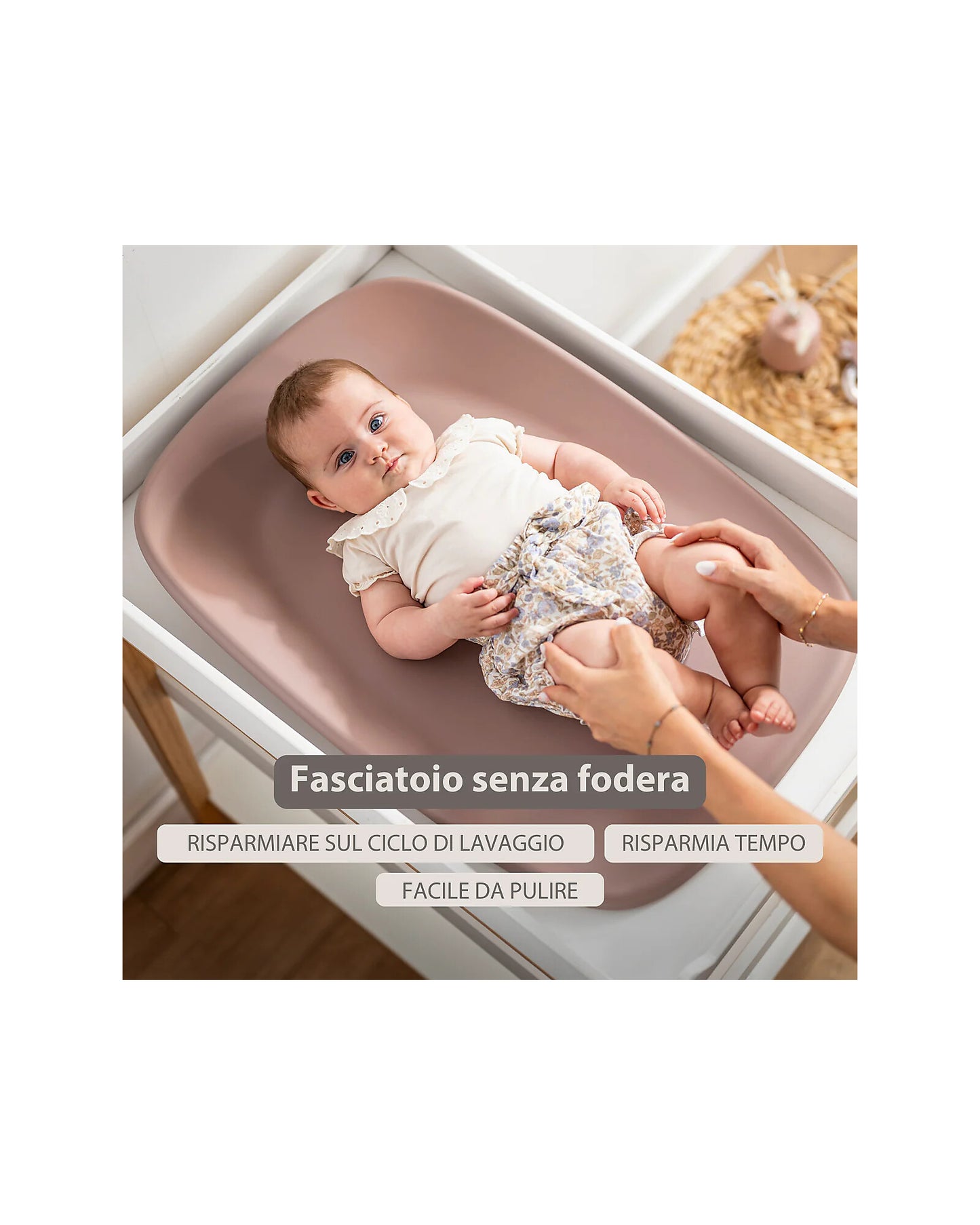Fasciatoio Softy In Schiuma Nattou Rosa 70x50 - Scandi Kids Concept Store