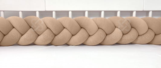 Pupi-Treccione paracolpi per letto caramello (n6)