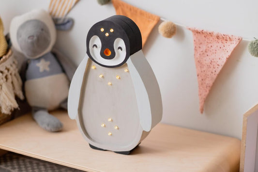 Lampada in legno Pinguino