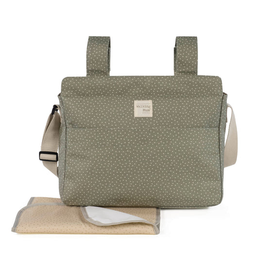 Changing Bag Poppy Moss Pois Verde - Walking mum