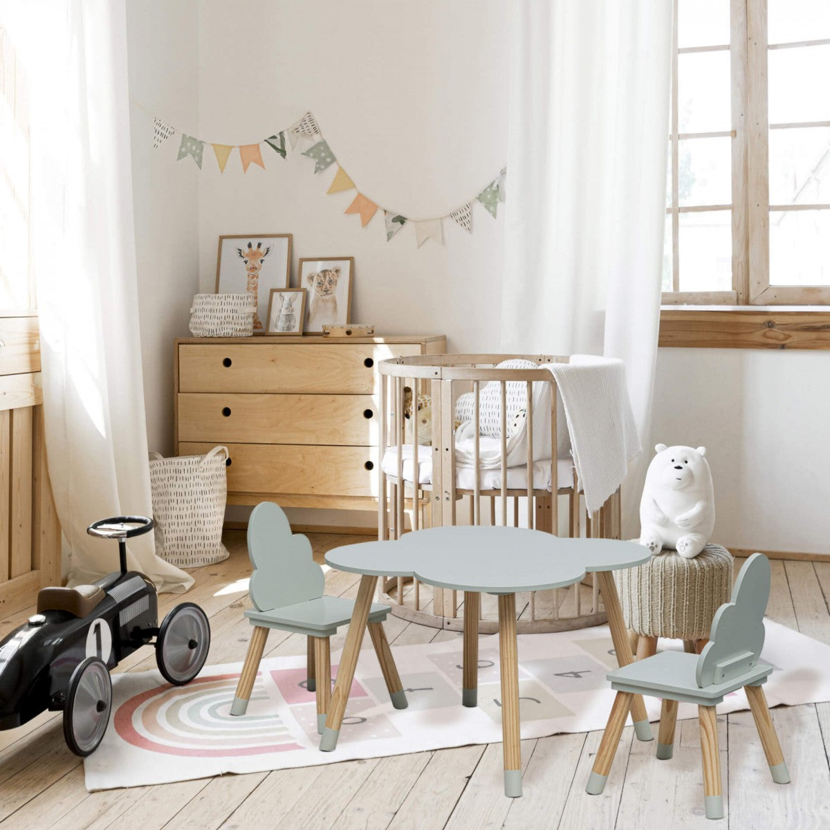 Set tavolino e sedie nuvola verde - Scandi Kids Concept Store