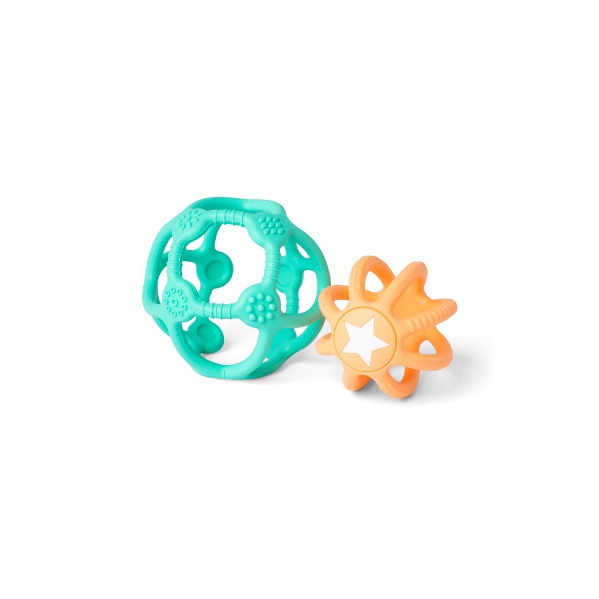 Little L - SET OF 2 SENSORY BALLS GREEN AND ORANGE