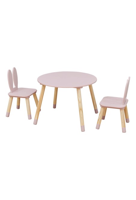 Set tavolino e 2 sedie per bambini rabbit Rosa