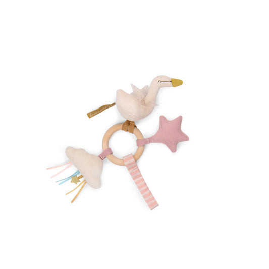 Sonaglio attività con anello in legno cigno - Moulin Roty