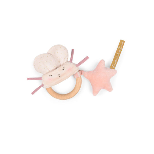 Sonaglio con anello in legno topo - Moulin Roty