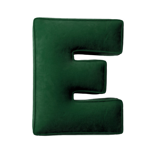 Cova- Lettera E cuscino verde velluto