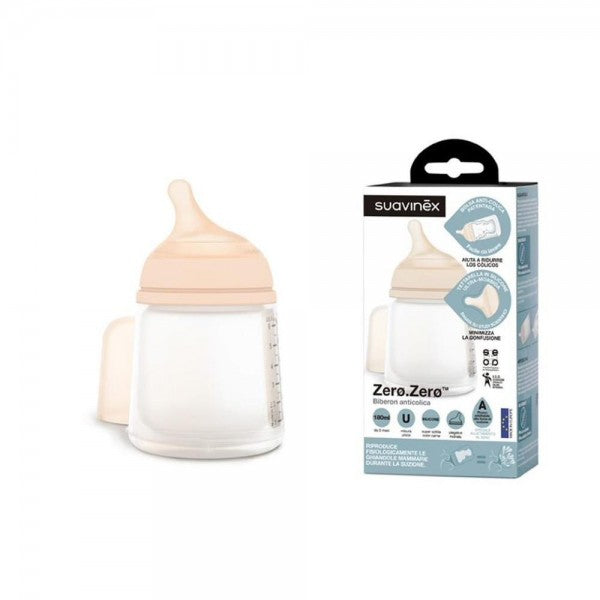 Tradi - SUAVINEX BIBERON SPECIALE ALLATTAMENTO FLUSSO ADAT.180ML + CIUCCIO ZERO.ZERO - Scandi Kids Concept Store
