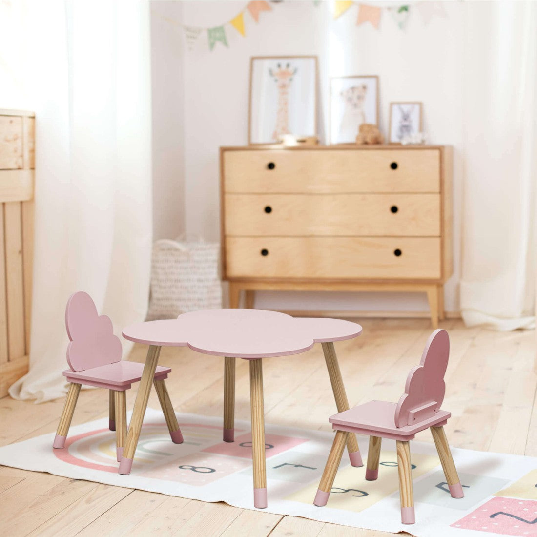 Set tavolo e sedie nuvola rosa