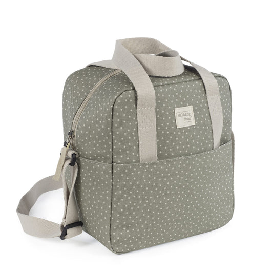 Borsa Termica Biberon Poppy Moss Pois Verde - Walking mum